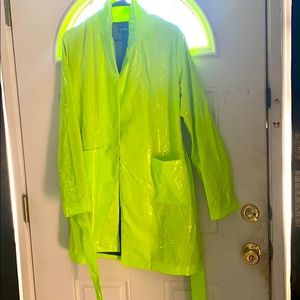 Lime Green Vinyl Trench Coat